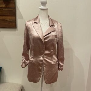 Charlotte Russe Shimmering Rose Gold Pink Blazer Size Medium